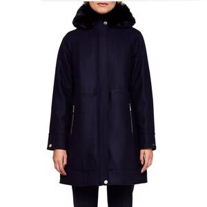 Ted Baker “Kalissa” Parka – Navy Wool-Blend, Italian Fabric size UK 2/ US 6